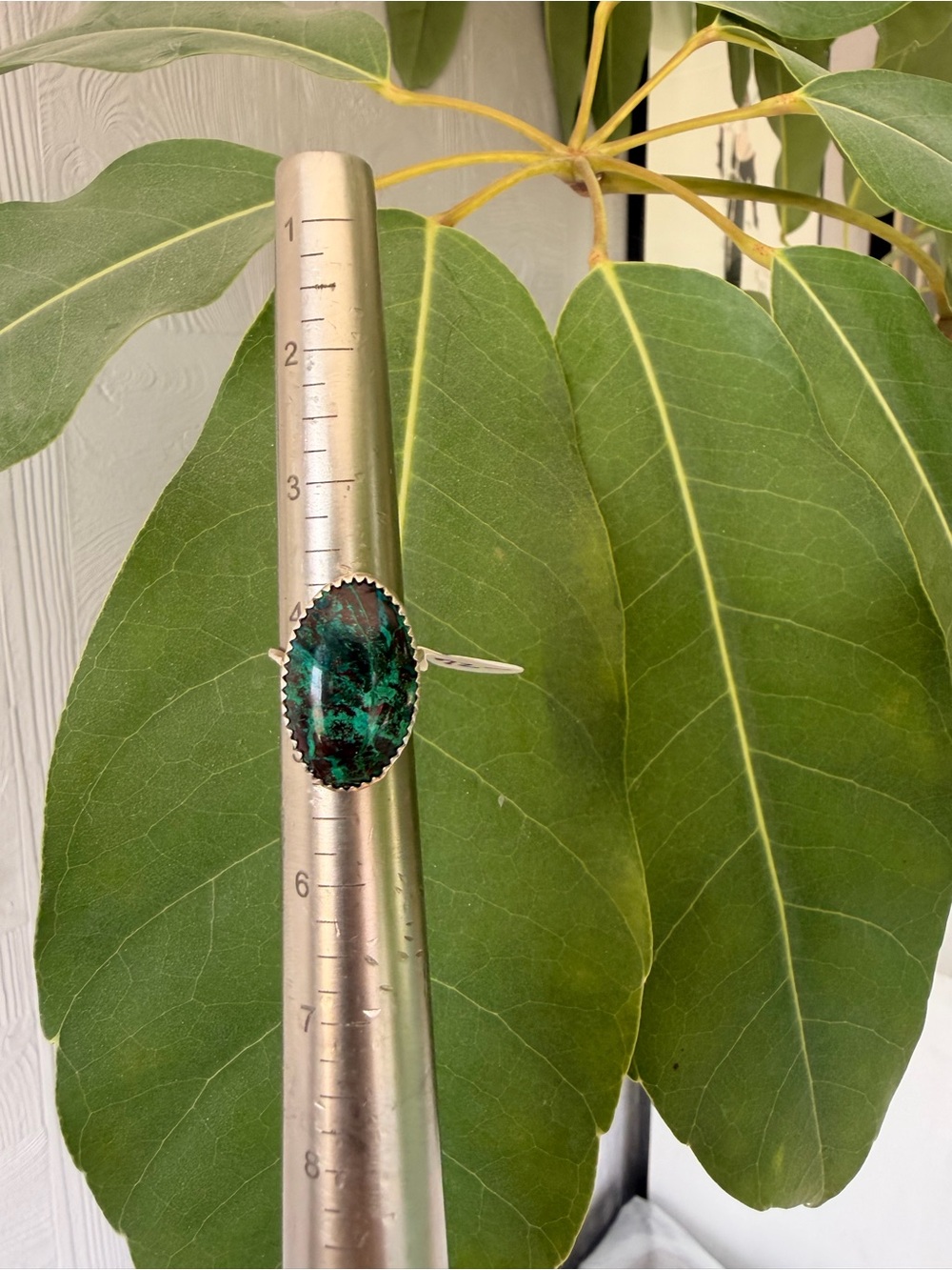 Artisan Silver Necklace with Deep Green Malachite-Style Oval Pendant